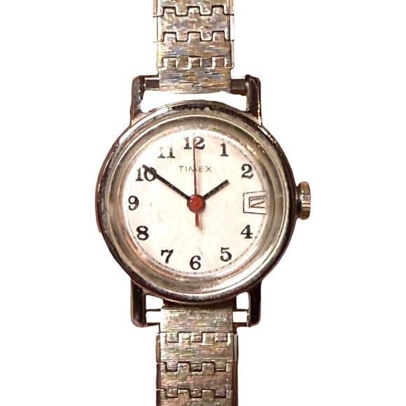 VTG Timex Casual Watch Womens Stainless Fold Over Clasp Bracelet Manual RUNS main image 5
